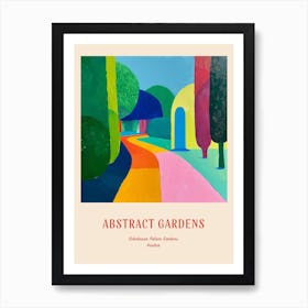 Colourful Gardens Schnbrunn Palace Gardens Austria 3 Red Poster Art Print