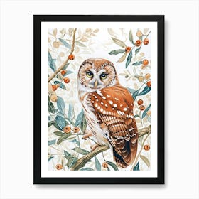 Northern Saw Whet Owl Marker Drawing 6 Art Print