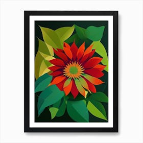 Zinnia Leaf Vibrant Inspired Art Print