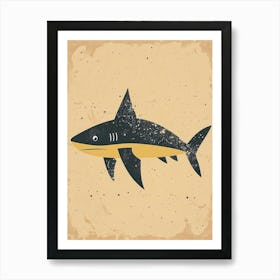 Friendly Shark Muted Pastels 2 Art Print