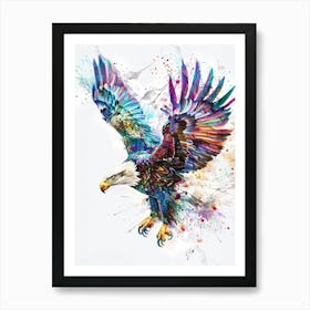 Eagle Colourful Watercolour 1 Art Print