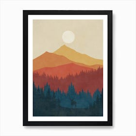 Deer In The Mountains 5 Art Print