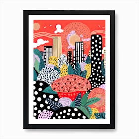 Kuala Lumpur, Illustration In The Style Of Pop Art 4 Art Print