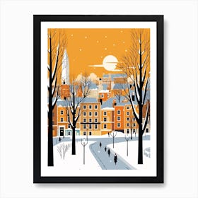 Retro Winter Illustration Cambridge United Kingdom 1 Art Print