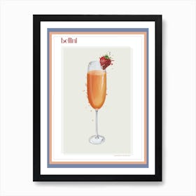 Peach Bellini Cocktail Print Art Print