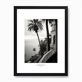 Poster Of Sorrento, Italy, Black And White Photo 3 Art Print