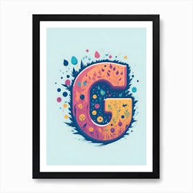 Colorful Letter G Illustration 38 Art Print