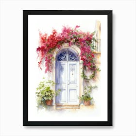 Beirut, Lebanon   Mediterranean Doors Watercolour Painting 3 Art Print