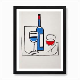 Corpse Reviver 1 Picasso Line Drawing Cocktail Poster Art Print