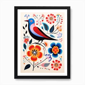 Scandinavian Bird Illustration Lark 1 Art Print