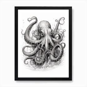 Octopus Detailed Drawing 4 Art Print