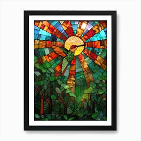 Hummingbird Stained Glass 9 Art Print