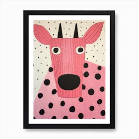 Pink Polka Dot Yak Art Print