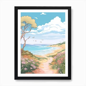 Great Ocean Walk Austra Dbc9a680 C542 439f Ba98 0ae1b8a0d943 Hike Illustration Art Print