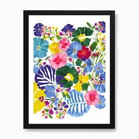 Carnations Modern Colourful Flower Art Print