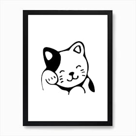 Kawaii Cat Cute Illustration Art Print