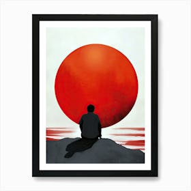Red Sun, Minimalism 1 Art Print