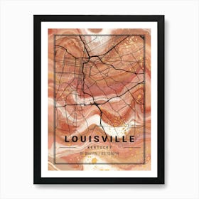 Louisville Map Art Print