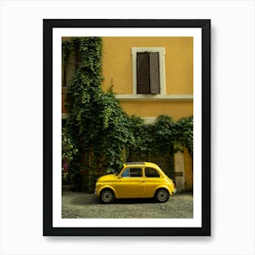 The Yellow Car in Rome" Art Print