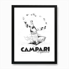 Campari Cocktails Bar Retro Italian Poster Art Print