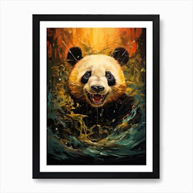 Panda Art In Cubistic Style 1 Art Print