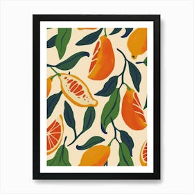 Citrus Fruit Abstract Illustration 4 Art Print