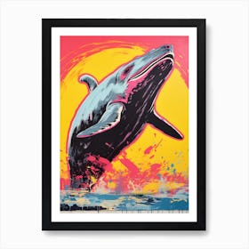 Whale Diving Out Of Water Pop Art 1 Art Print