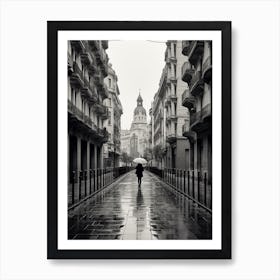 Bilbao, Spain, Black And White Analogue Photography 3 Art Print