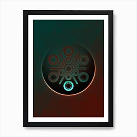 Geometric Neon Glyph on Jewel Tone Triangle Pattern 265 Art Print