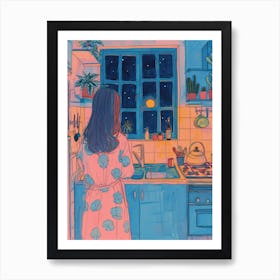 Midnight Snack Lo Fi Kawaii Illustration 2 Art Print