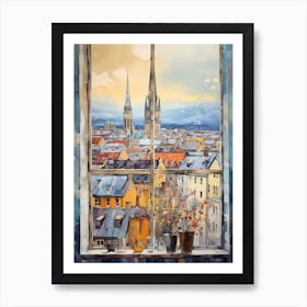 Winter Cityscape Munich Germany Art Print