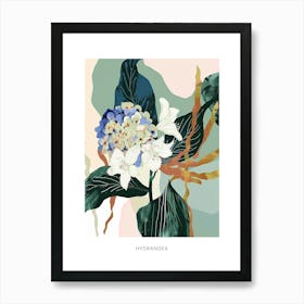 Colourful Flower Illustration Poster Hydrangea 4 Art Print