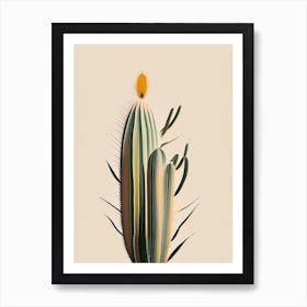 Rat Tail Cactus Neutral Abstract Art Print