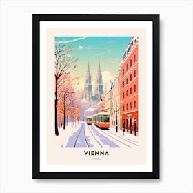 Vintage Winter Travel Poster Vienna Austria 2 Art Print