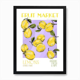 Lemon Fruit Market Art Print