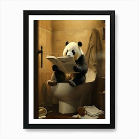 Panda Bear Reading A Newspaper Art Print