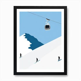 Jackson Hole, Usa Minimal Skiing Poster Art Print