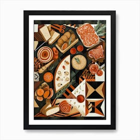 Charcuterie Board Art Deco Inspired 1 Art Print