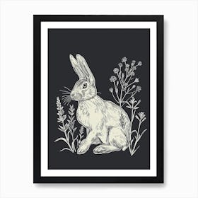 Rhinelander Rabbit Minimalist Illustration 1 Art Print