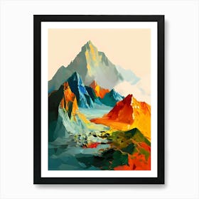 Abstract Mountain Landscape Painting 1 Art Print