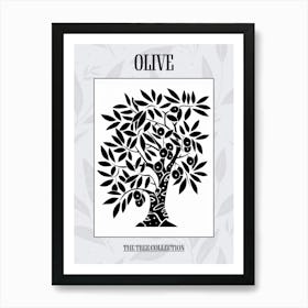 Olive Tree Simple Geometric Nature Stencil 1 Poster Art Print