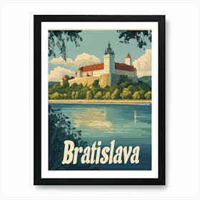 Aihrgdesign A Mid Century Modern Travel Poster For Bratislava 1 Art Print