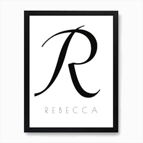 Rebecca Typography Name Initial Word Art Print