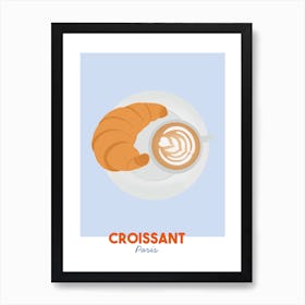 Croissant & Coffee Paris Art Print