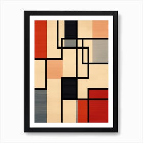 Abstract Angles; Geometric Art In Mid Century Hues Art Print