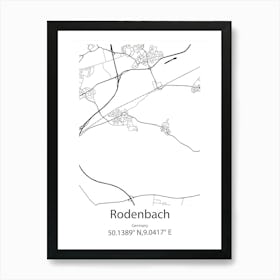 Rodenbach,Germany Minimalist Map Poster