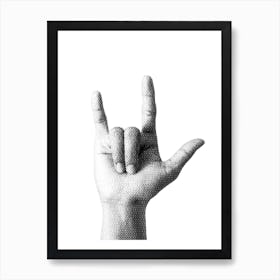 Rock Hand Sign Poster