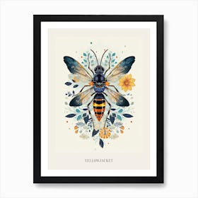 Colourful Insect Illustration Yellowjacket 5 Poster Art Print