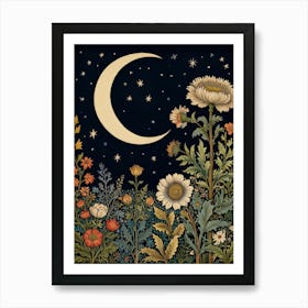 Moon In Forest Style William Morris 1 Art Print