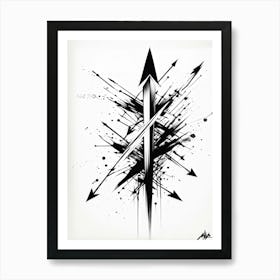 A Conceptual Digital Painting Showcasing A Grunge Infused Collection Of Hand Drawn Vector Arrows In Art Print